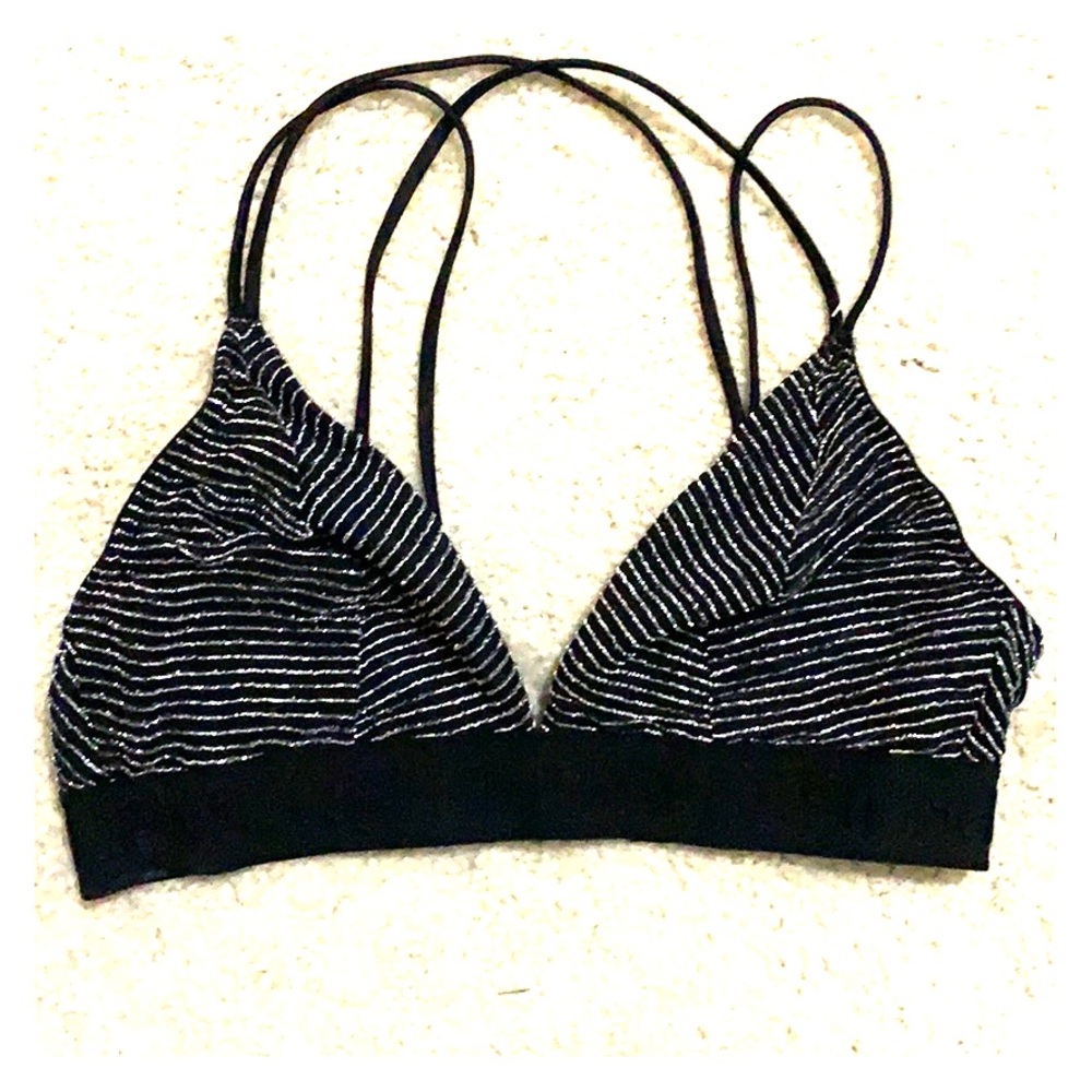 NWOT Pink VS sparkly black bralette